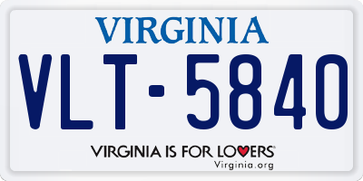 VA license plate VLT5840