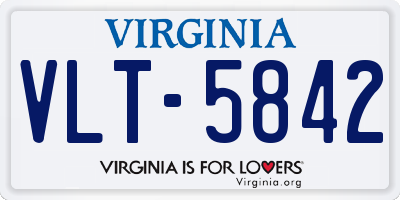 VA license plate VLT5842