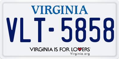 VA license plate VLT5858