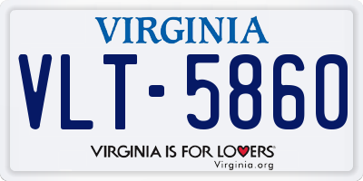 VA license plate VLT5860