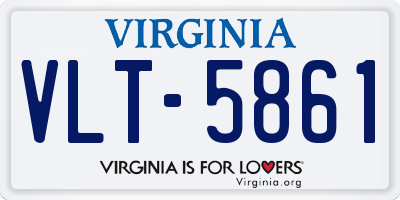 VA license plate VLT5861