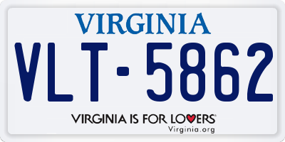 VA license plate VLT5862