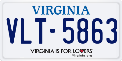 VA license plate VLT5863