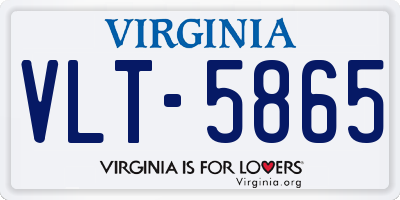VA license plate VLT5865