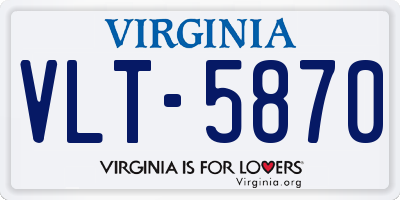 VA license plate VLT5870