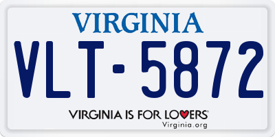 VA license plate VLT5872