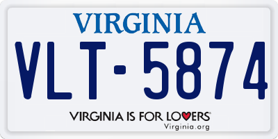 VA license plate VLT5874