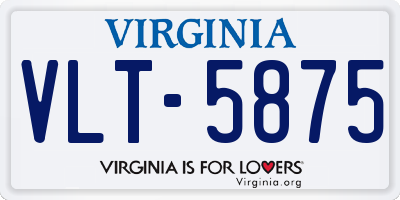 VA license plate VLT5875