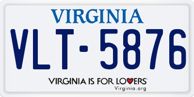 VA license plate VLT5876