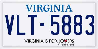 VA license plate VLT5883