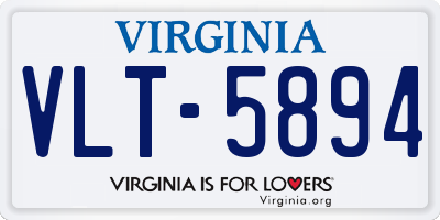 VA license plate VLT5894