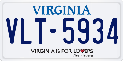 VA license plate VLT5934