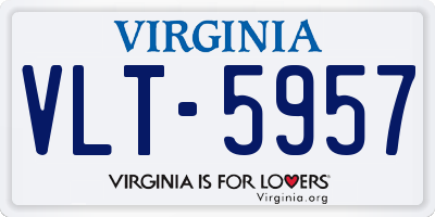 VA license plate VLT5957