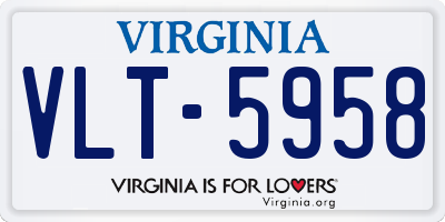 VA license plate VLT5958