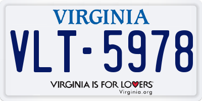 VA license plate VLT5978