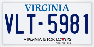 VA license plate VLT5981
