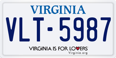 VA license plate VLT5987