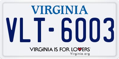 VA license plate VLT6003