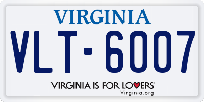 VA license plate VLT6007
