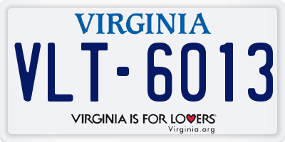 VA license plate VLT6013