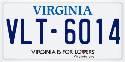 VA license plate VLT6014