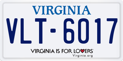 VA license plate VLT6017