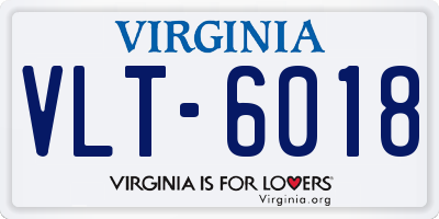 VA license plate VLT6018