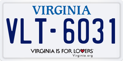 VA license plate VLT6031