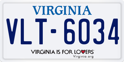 VA license plate VLT6034