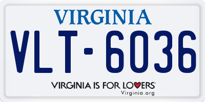 VA license plate VLT6036