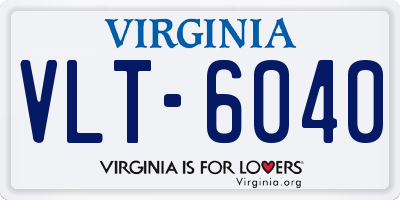 VA license plate VLT6040