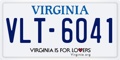 VA license plate VLT6041