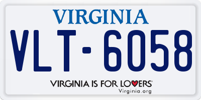 VA license plate VLT6058