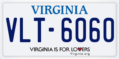 VA license plate VLT6060