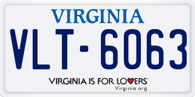 VA license plate VLT6063