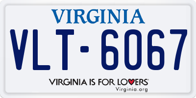 VA license plate VLT6067