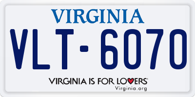 VA license plate VLT6070
