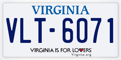 VA license plate VLT6071