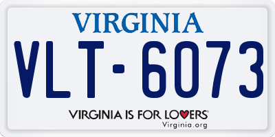 VA license plate VLT6073