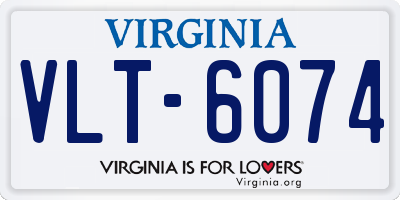 VA license plate VLT6074