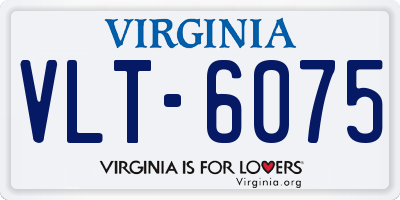 VA license plate VLT6075