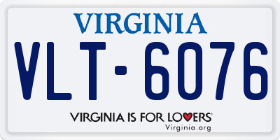 VA license plate VLT6076