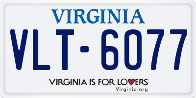 VA license plate VLT6077