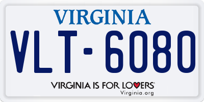 VA license plate VLT6080