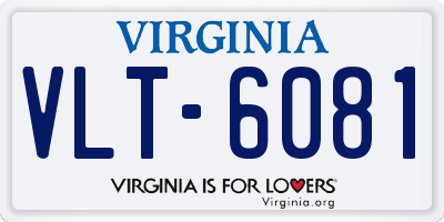 VA license plate VLT6081