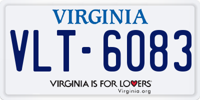 VA license plate VLT6083