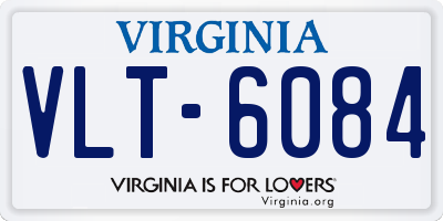 VA license plate VLT6084