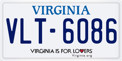 VA license plate VLT6086