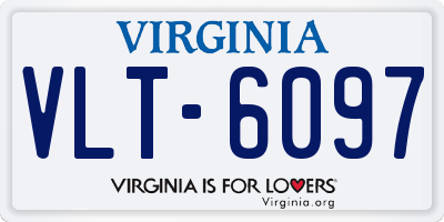 VA license plate VLT6097