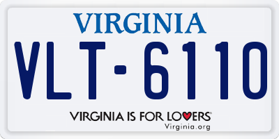 VA license plate VLT6110